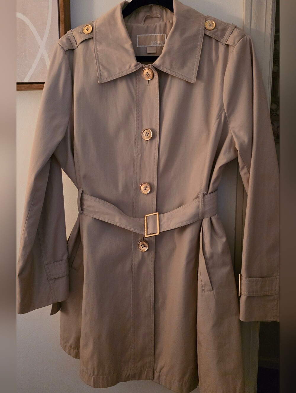 Women's Beige Trench Coat with Belt